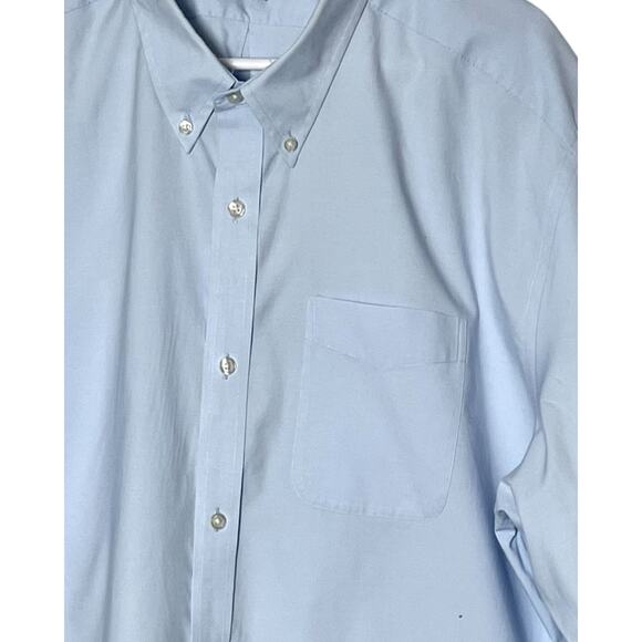 Eddie Bauer Mens Shirt Size 2XL Blue Long Sleeve Button Down Collar Pocket Cotto - Picture 4 of 11